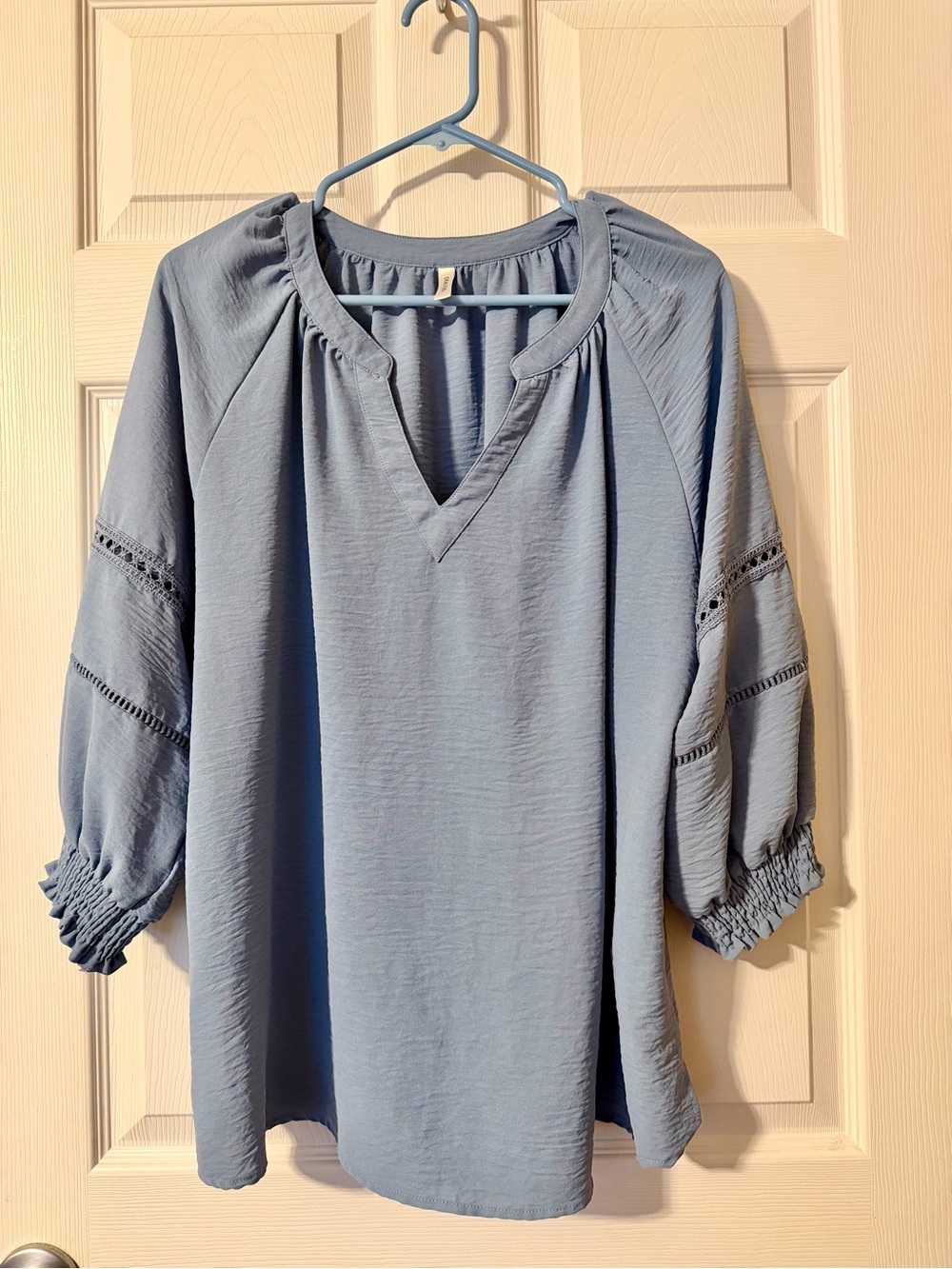 Dokotoo 3/4 Sleeve Light Blue Peasant Blouse Size XL